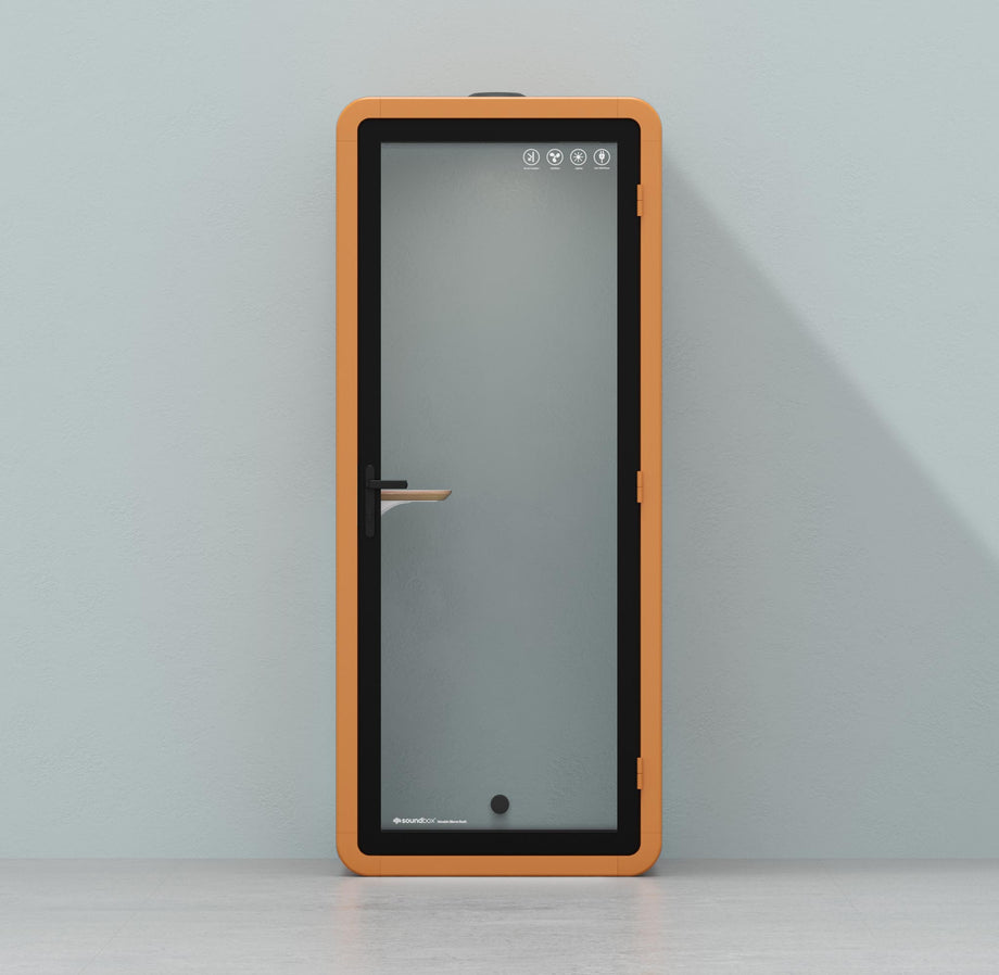 Office Pod Quell+ AcousticOrange / No Furniture / Dark Grey
