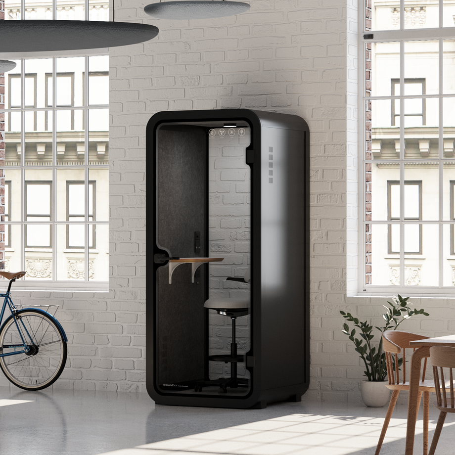 Office Pod Quell AcousticCharcoal / Upgraded Device Shelf / Dark Grey