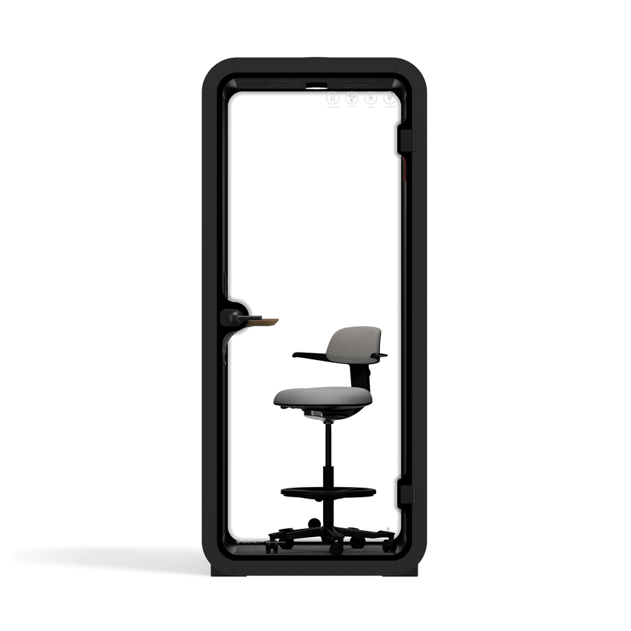 Office Pod Quell AcousticCharcoal / Upgraded Device Shelf / Dark Grey