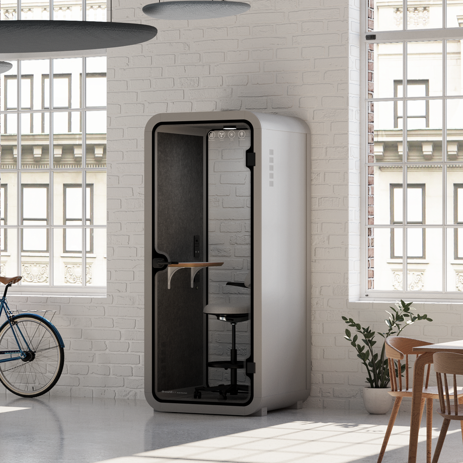 Office Pod Quell AcousticLight Grey / Upgraded Device Shelf / Dark Grey