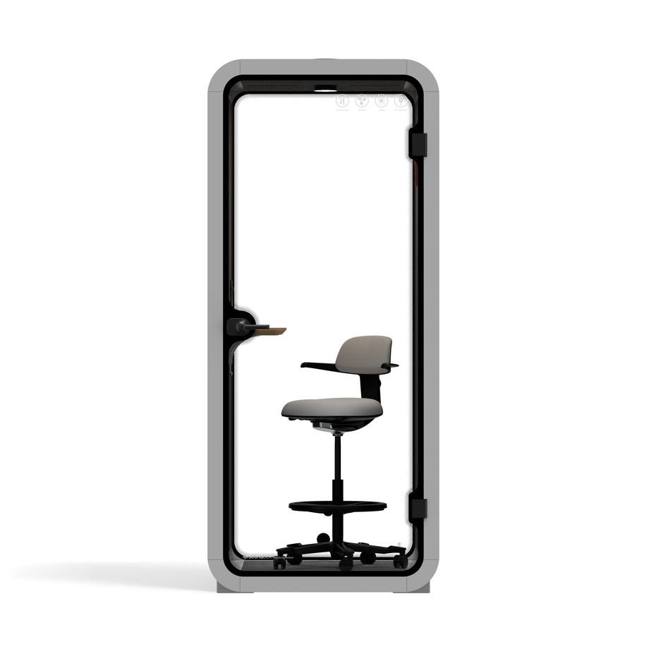 Office Pod Quell AcousticLight Grey / Upgraded Device Shelf / Dark Grey