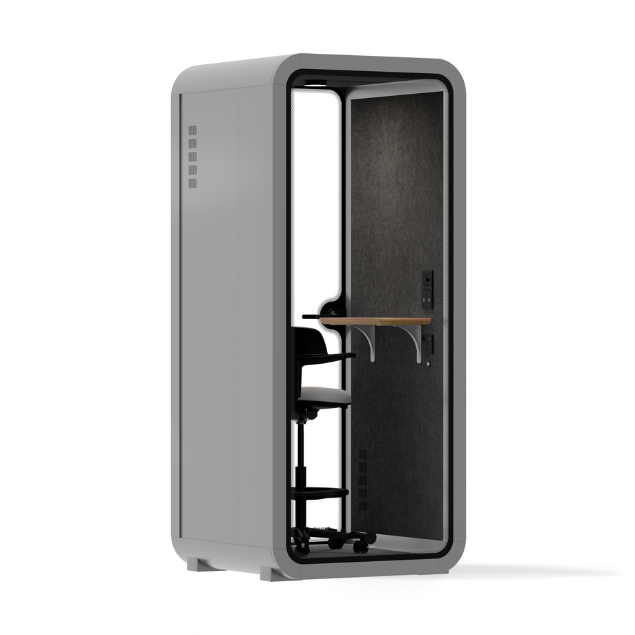 Office Pod Quell AcousticLight Grey / Upgraded Device Shelf / Dark Grey