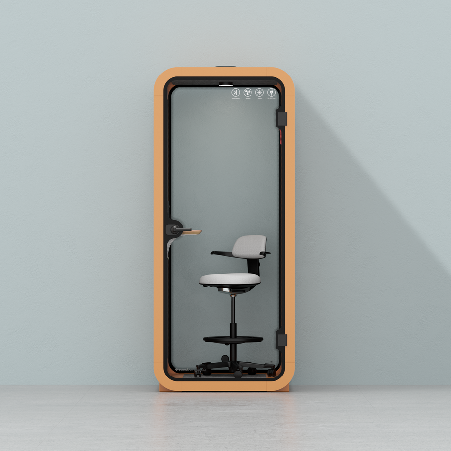 Office Pod Quell AcousticOrange / Upgraded Device Shelf / Dark Grey