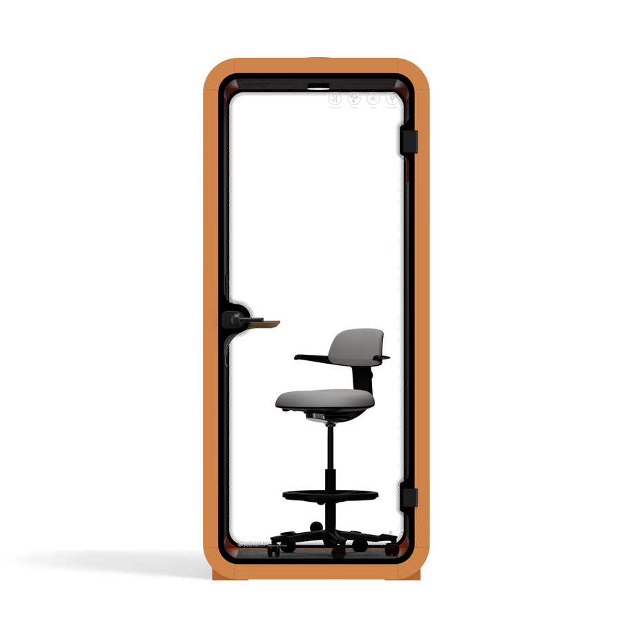 Office Pod Quell AcousticOrange / Upgraded Device Shelf / Dark Grey