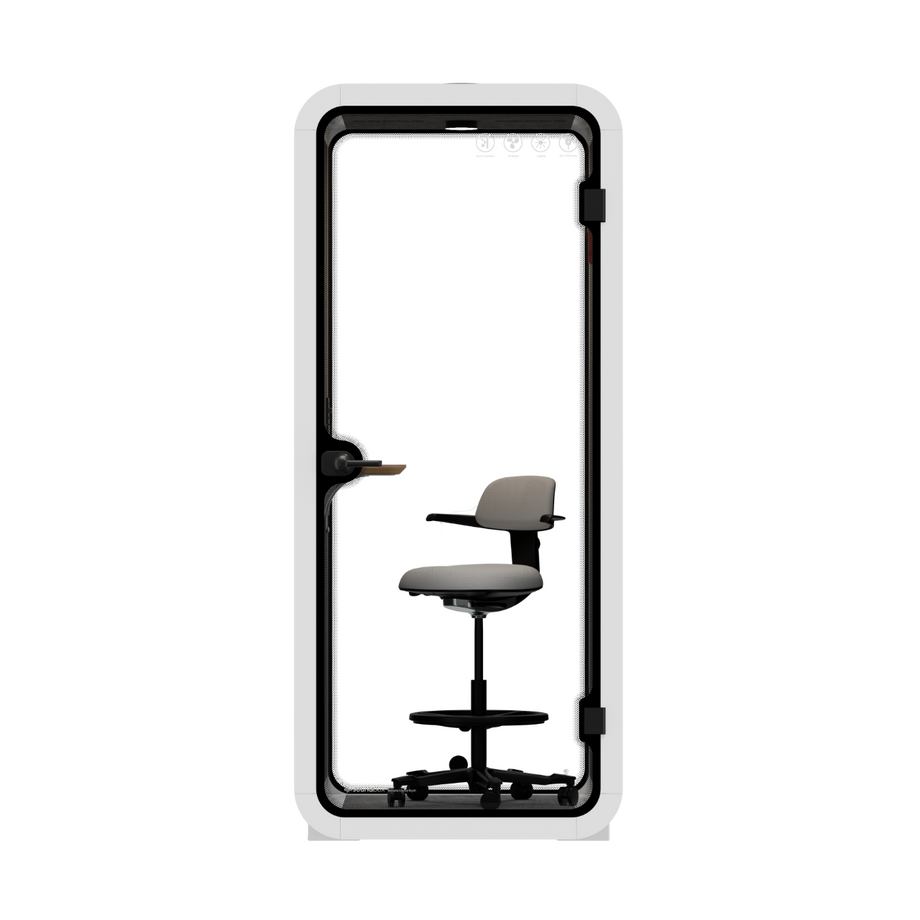 Office Pod Quell Akustyczny White / With Furniture / Dark Grey