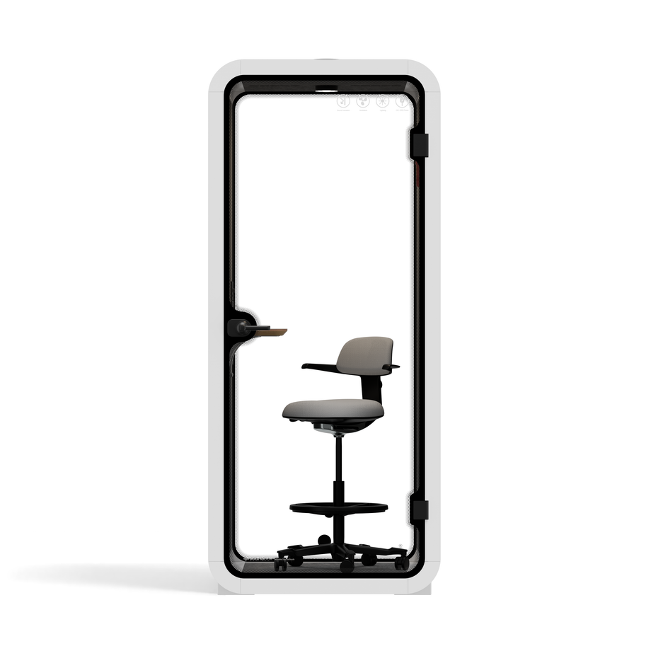 Office Pod Quell AcousticWhite / Upgraded Device Shelf / Dark Grey