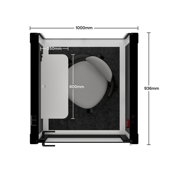 Office Pod Quell FlexWhite / Dark Grey / With Furniture