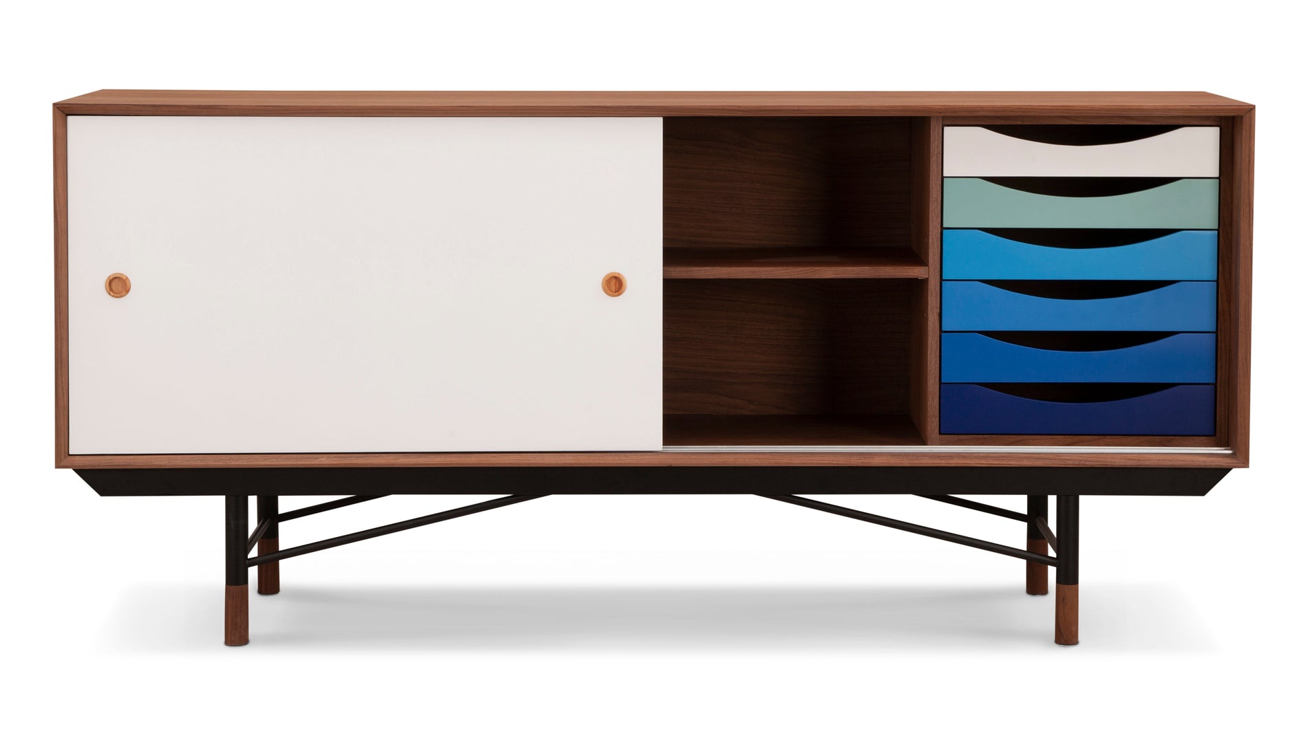 Finn JuhlFinn Juhl - Finn Juhl Credenza, Walnut and Blue