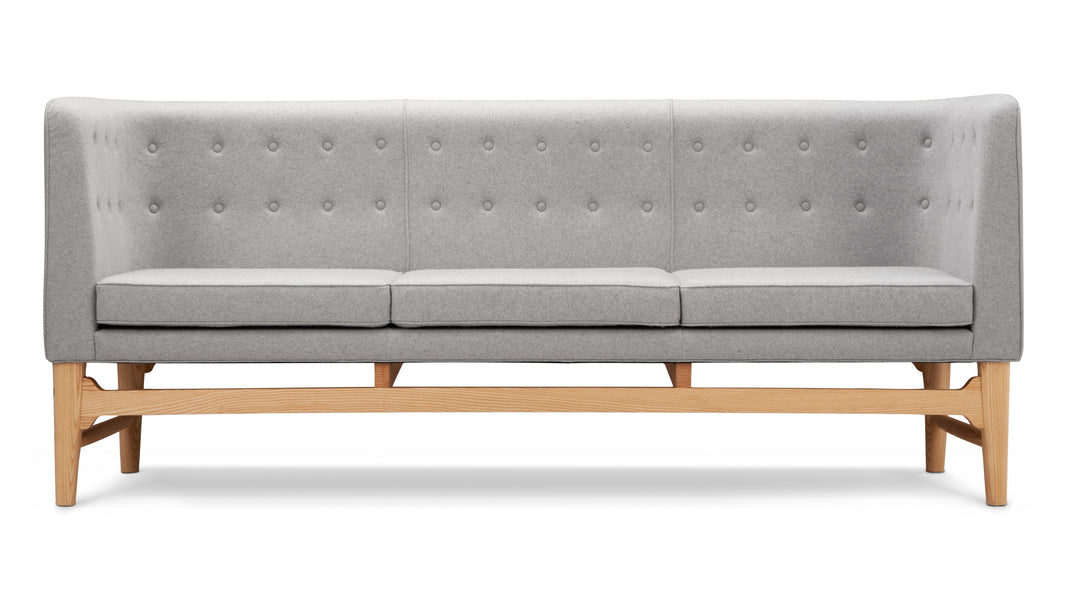 Borgmästarens stilMayor Style - Mayor Style Three Seater Sofa, Light Gray Wool and Ash