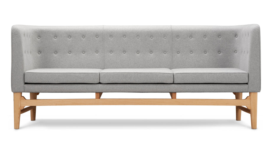 Borgmästarens stilMayor Style - Mayor Style Three Seater Sofa, Light Gray Wool and Ash