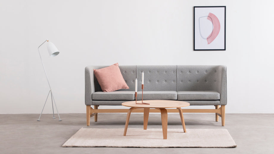 Borgmästarens stilMayor Style - Mayor Style Three Seater Sofa, Light Gray Wool and Ash