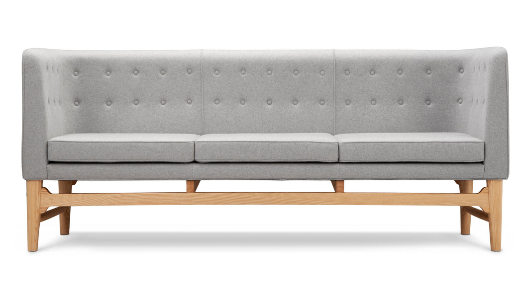Borgmästarens stilMayor Style - Mayor Style Three Seater Sofa, Light Gray Wool and Ash