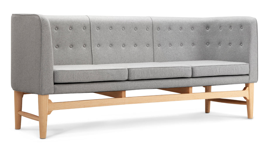 Borgmästarens stilMayor Style - Mayor Style Three Seater Sofa, Light Gray Wool and Ash
