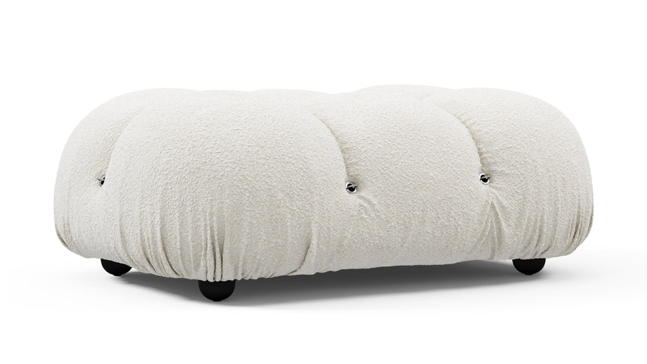 Bellini OttomanWhite Boucle