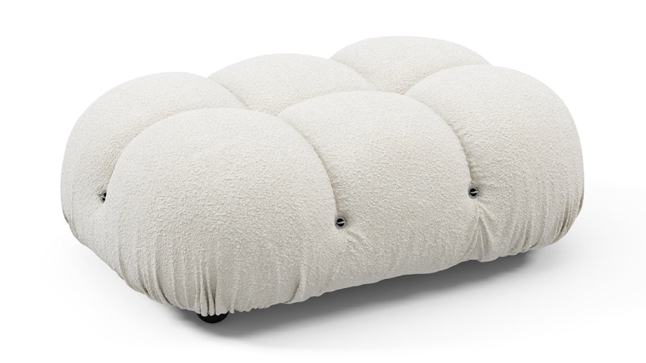 Bellini OttomanWhite Boucle