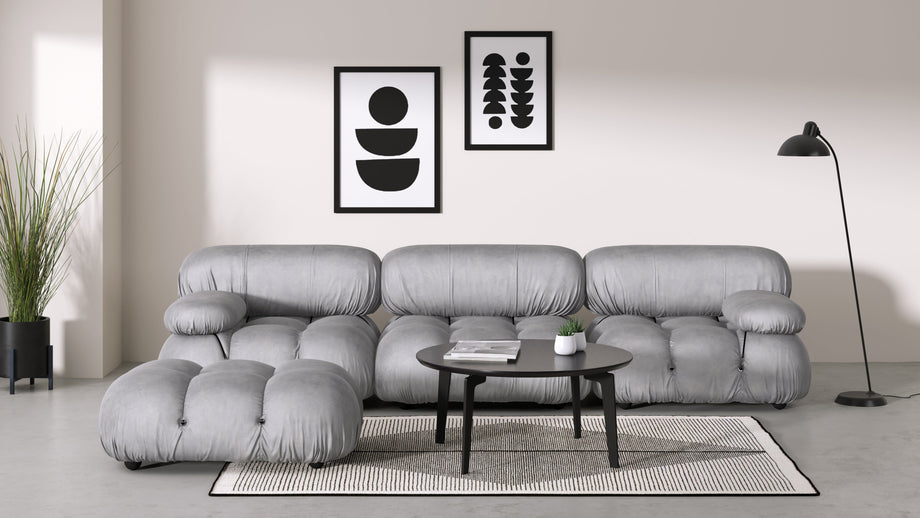 Bellini OttomanLight Gray Velvet