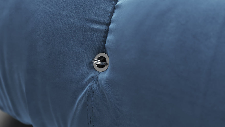 Bellini OttomanAegean Blue Velvet