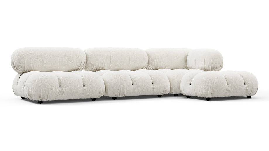 Bellini SeccionalWhite Boucle