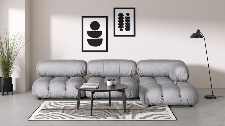 Bellini SeccionalLight Gray Velvet