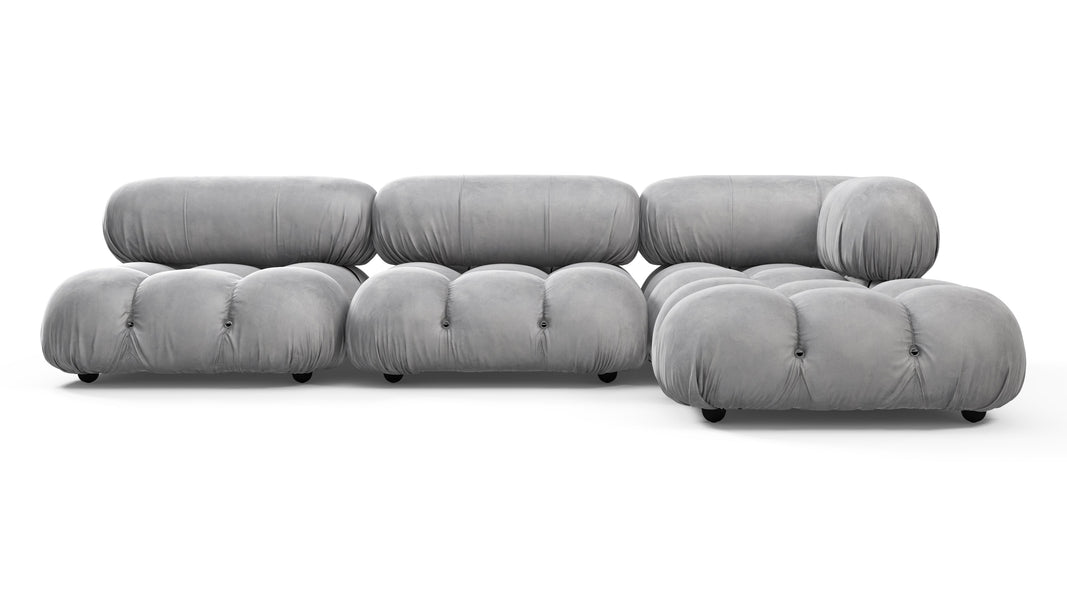 Bellini SectionalLight Gray Velvet