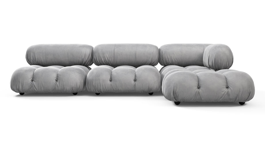 Bellini SeccionalLight Gray Velvet