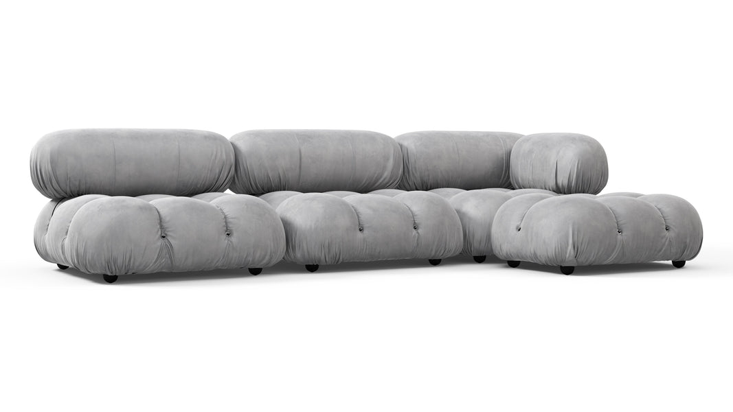 Bellini SectionalLight Gray Velvet