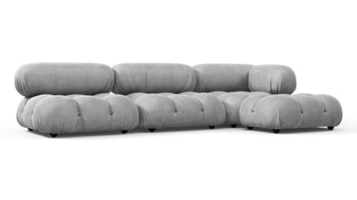 Bellini Sectional - Light Gray Velvet - Image 2