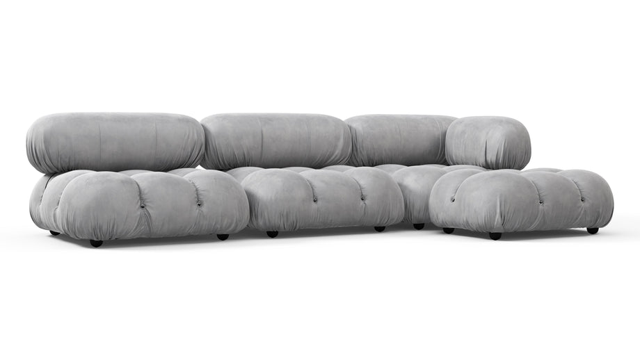 Bellini SeccionalLight Gray Velvet