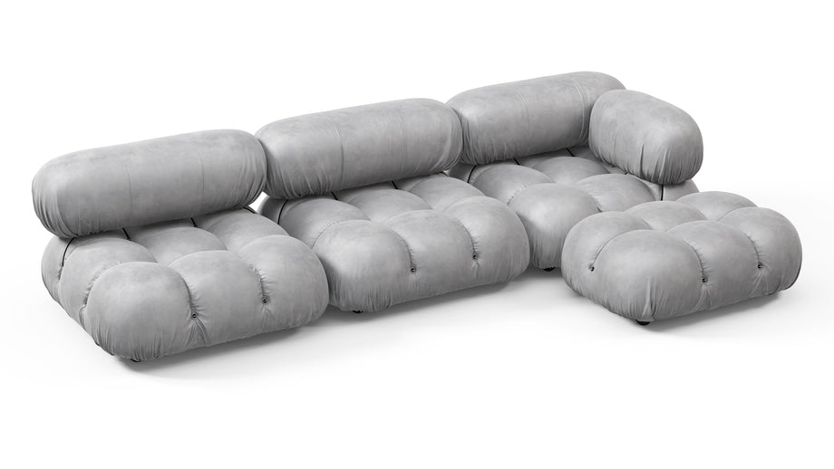 Bellini SeccionalLight Gray Velvet