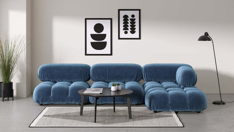Bellini SeccionalAegean Blue Velvet