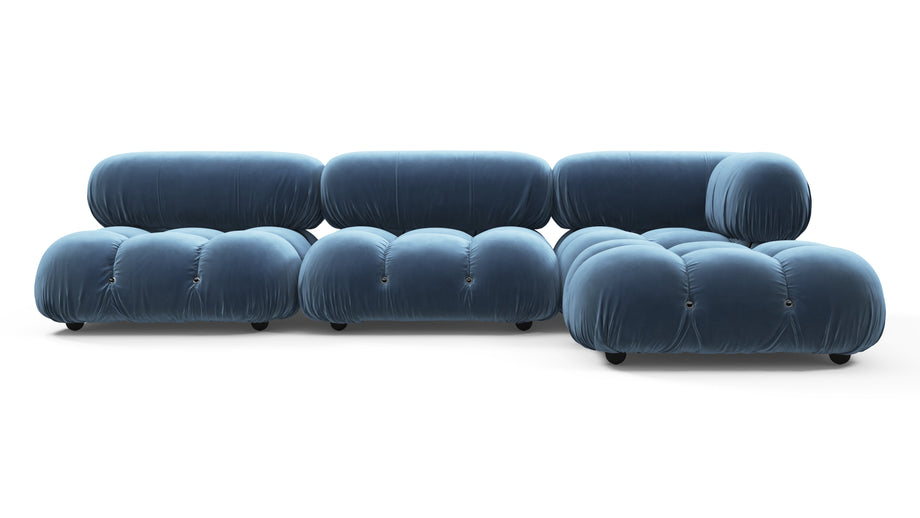 Bellini SeccionalAegean Blue Velvet