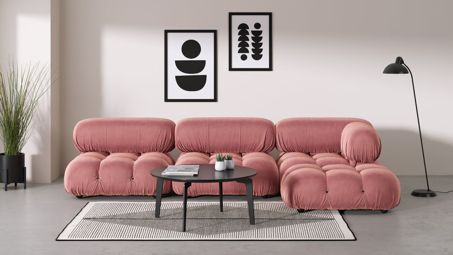 Bellini SeccionalBlush Pink Velvet