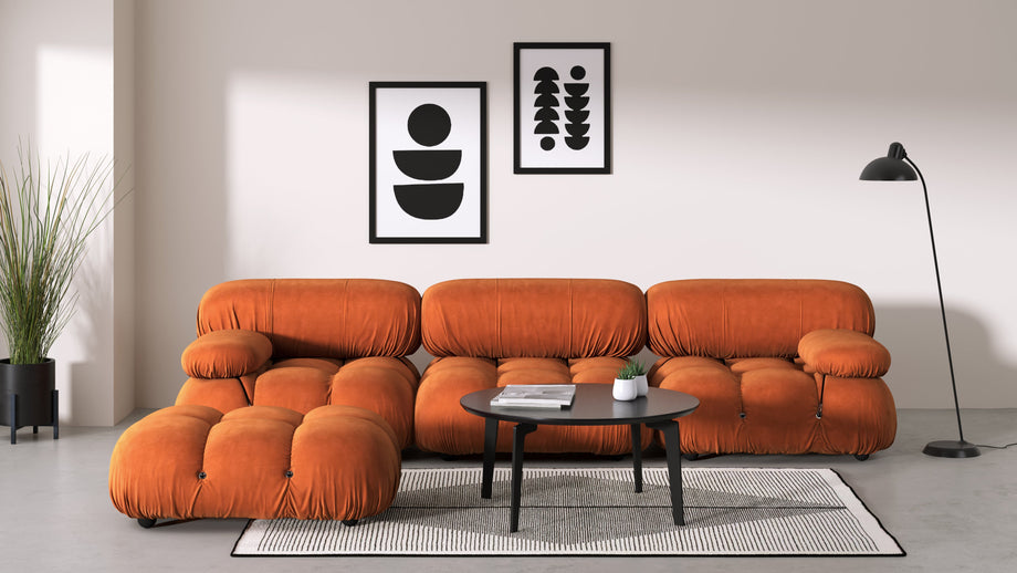 Bellini OttomanApricot Velvet