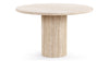 Saturn - Saturn - Saturn Round Pedestal Dining Table, Travertine, 122cm - Image 2