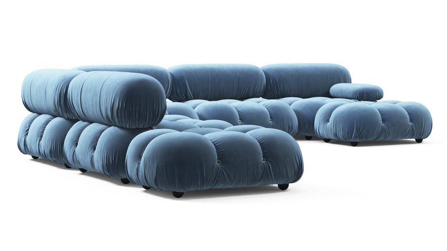 Seccional grande BelliniAegean Blue Velvet