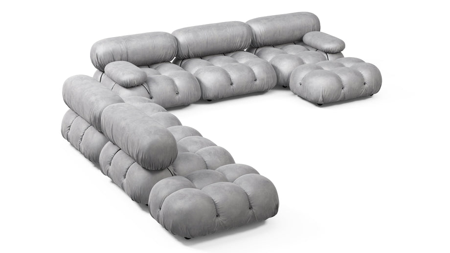 Seccional grande BelliniLight Gray Velvet