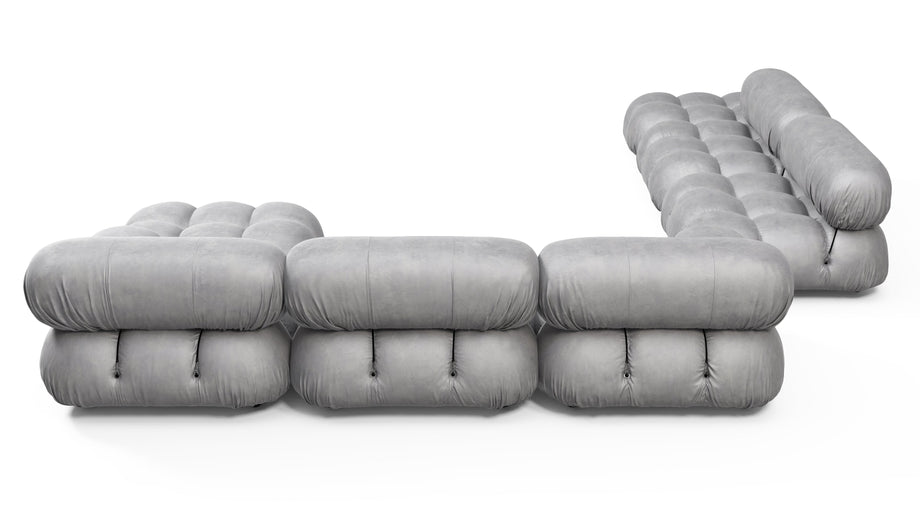 Seccional grande BelliniLight Gray Velvet