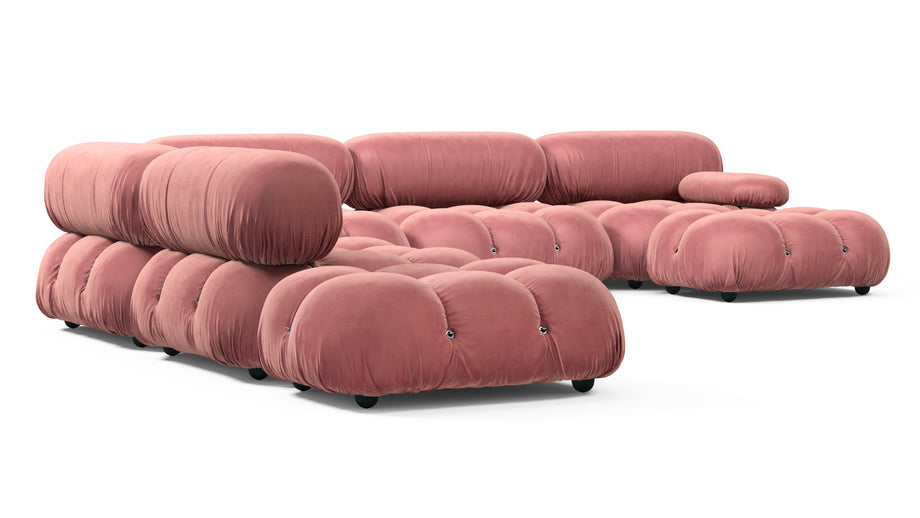Seccional grande BelliniBlush Pink Velvet