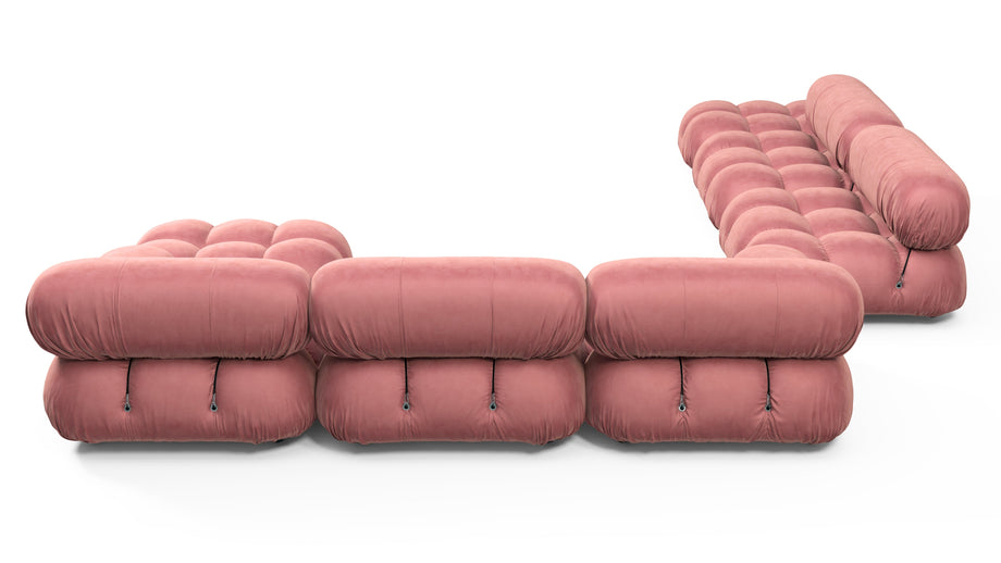 Seccional grande BelliniBlush Pink Velvet