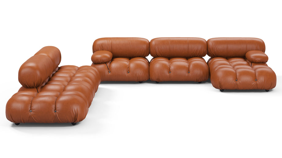 Seccional grande BelliniTan Premium Leather