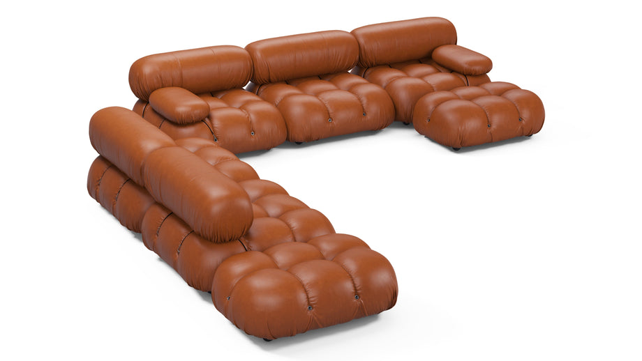 Seccional grande BelliniTan Premium Leather