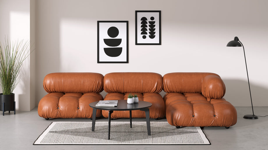 Bellini SeccionalTan Premium Leather