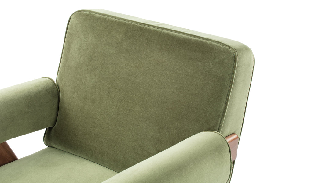 Sillón JeanneretOlive Green Velvet