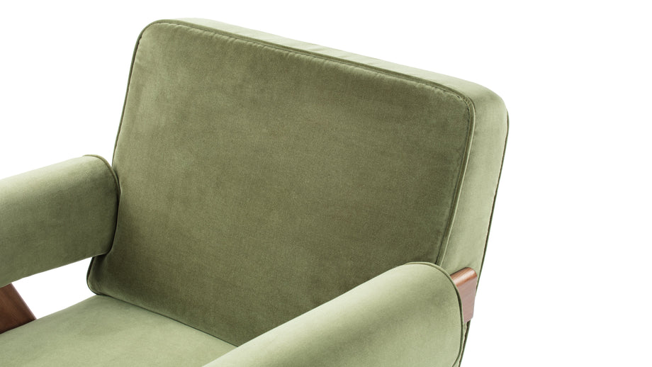 Sillón JeanneretOlive Green Velvet