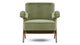Jeanneret Lounge Chair - Olive Green Velvet - Image 1