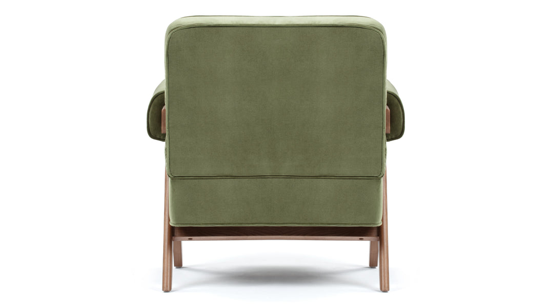 Sillón JeanneretOlive Green Velvet