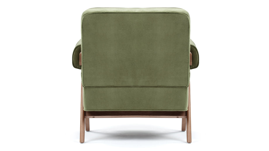 Sillón JeanneretOlive Green Velvet