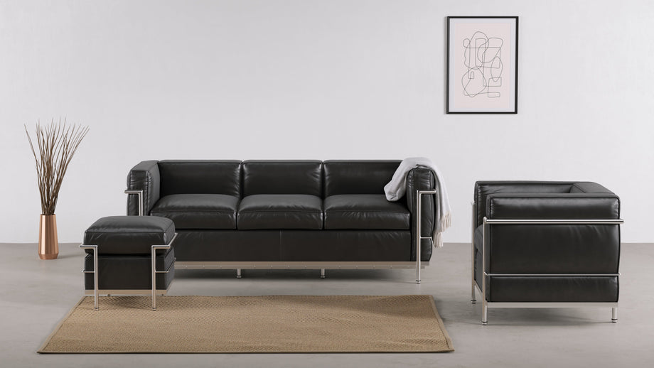 CorbusierMidnight Black Premium Leather