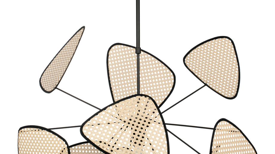 OkaOka - Oka Ceiling Lamp, Black and Natural Rattan