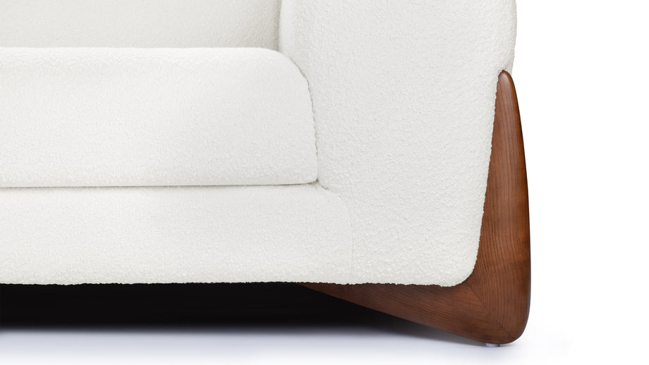 BretonBreton - Breton Three Seater Sofa, White Boucle